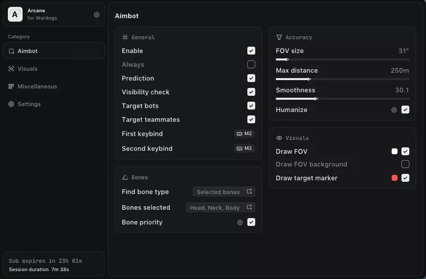 arcane-wardogs-menu